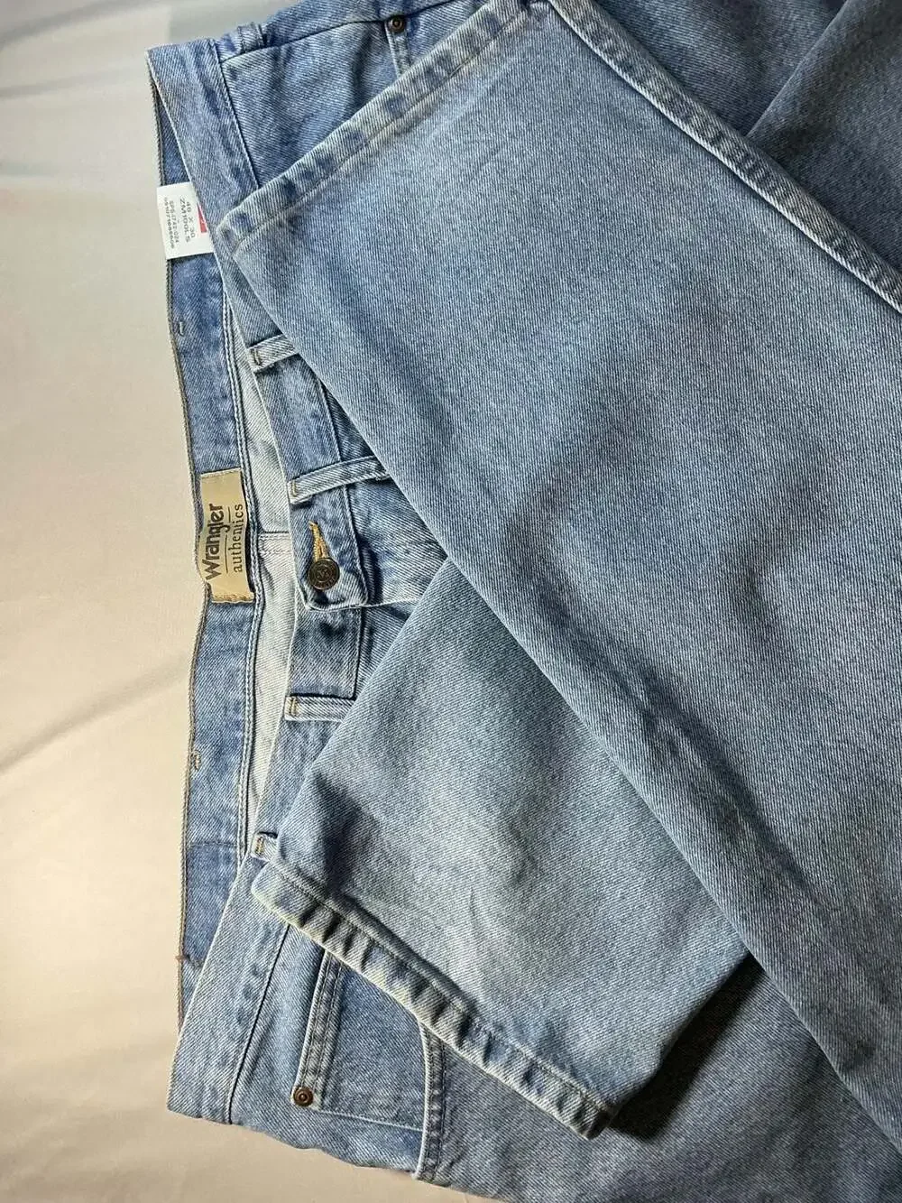 Wrangler Mens Stretch Straight Leg Regular Fit Blue Denim Jeans Size 40X30